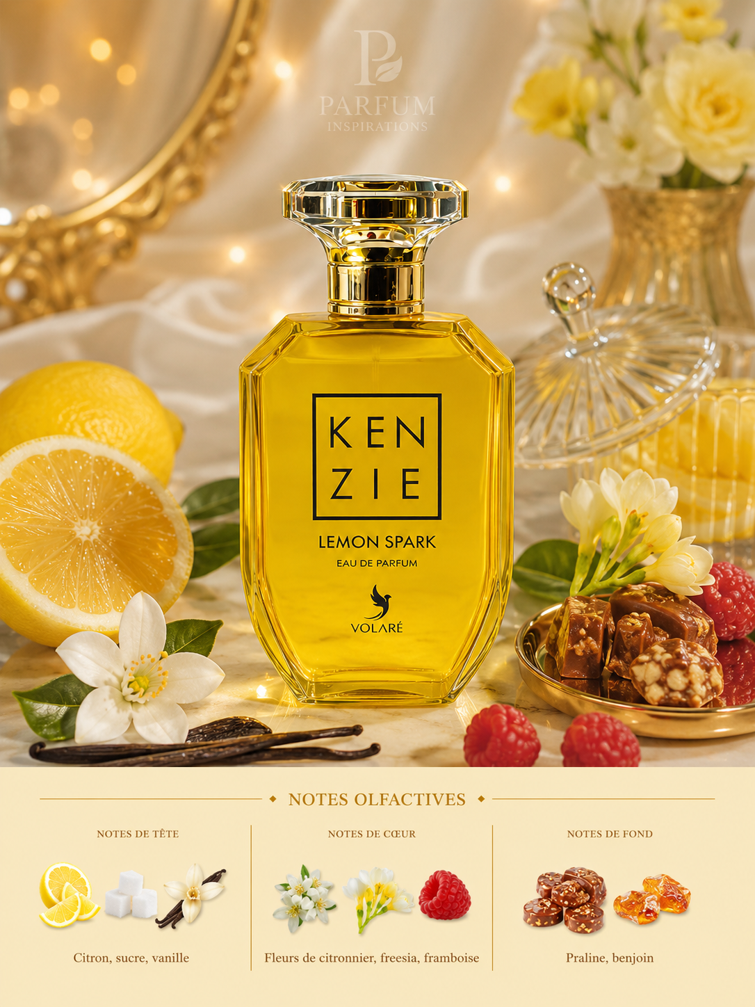 Lemon Spark Volaré Kenzie parfum citron vanille gourmand aux notes fraîches et lumineuses